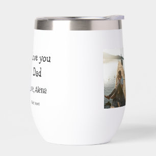 I love you dad father's day elegant add photo text thermal wine tumbler