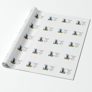 I love you dad father's day elegant add photo text wrapping paper