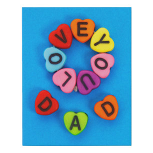 I love you dad faux canvas print