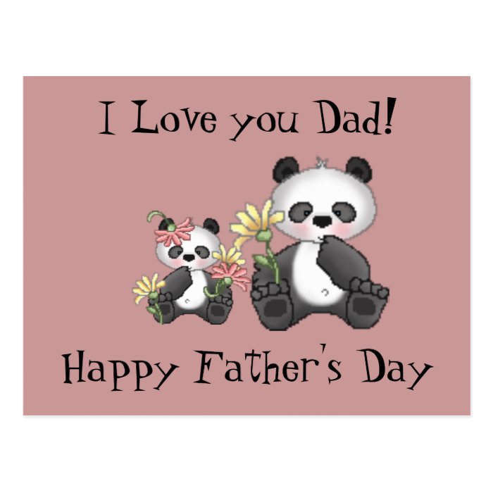 I Love you Dad Happy Father's Day Postcards