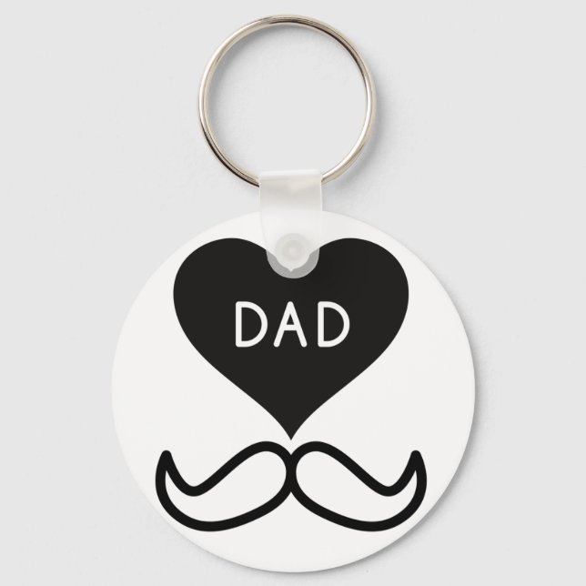I love you dad l Father's day black white modern Keychain (Front)