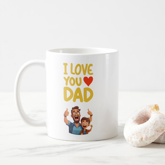 I Love You, Dad & Mom Coffee Mug (With Donut)