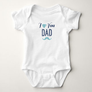 I Love You Dad Mustache Cute Adorable Son Baby Bodysuit