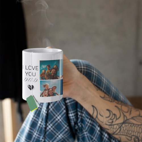 I Love You Dad  Photo Collage  Blue Coffee Mug