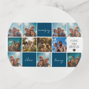 I Love You Dad   Photo Collage   Blue Trinket Tray