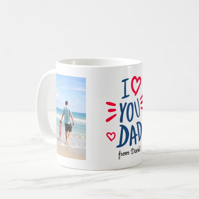 I love you Dad Photo Collage Personalized Gift  Coffee Mug (Front Left)