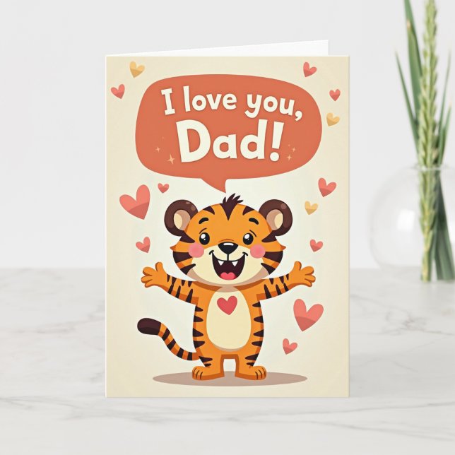 I Love You Dad Tiger Card (Front)