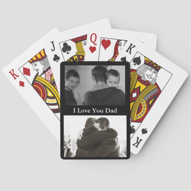 I Love You Dad w/Personalized Text & Photo Poker Cards (Back)