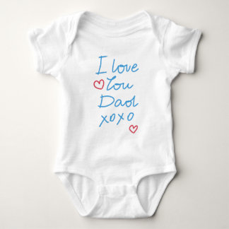 "I love you Dad xoxo" handwritten message Baby Bodysuit
