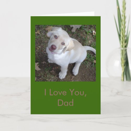I Love You Dad  Yellow Lab Puppys Day Card