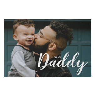 I Love You Daddy Custom Photo Faux Canvas Print