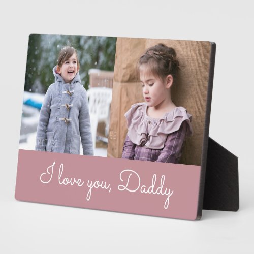 I Love You Daddy Script 2 Photo Collage Plaque