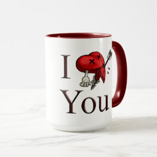 I Love You deadly wounded heart with arrow Mug