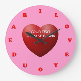 i love you dear large clock
