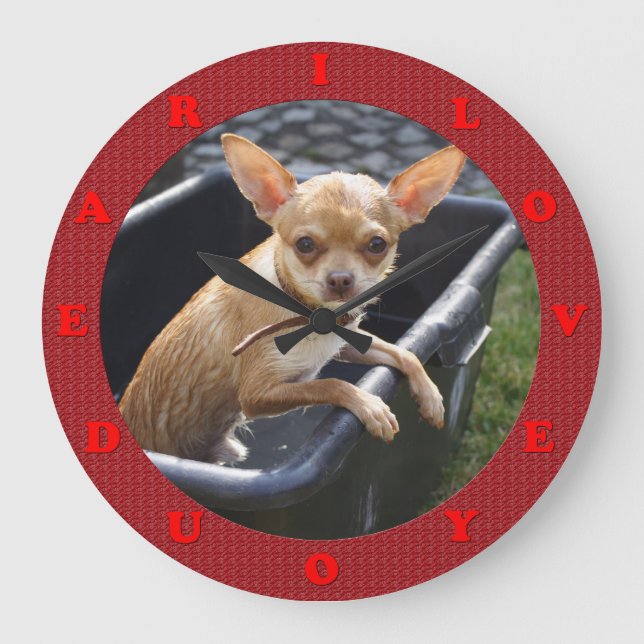 i love you dear large clock (Front)