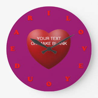 i love you dear large clock