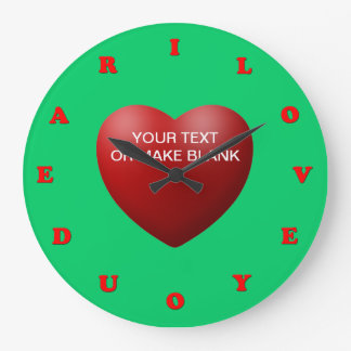 i love you dear large clock