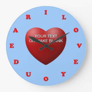i love you dear large clock