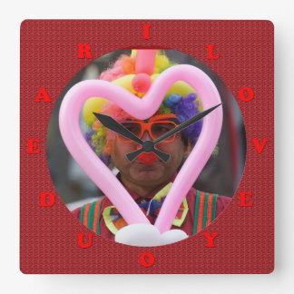 i love you dear square wall clock