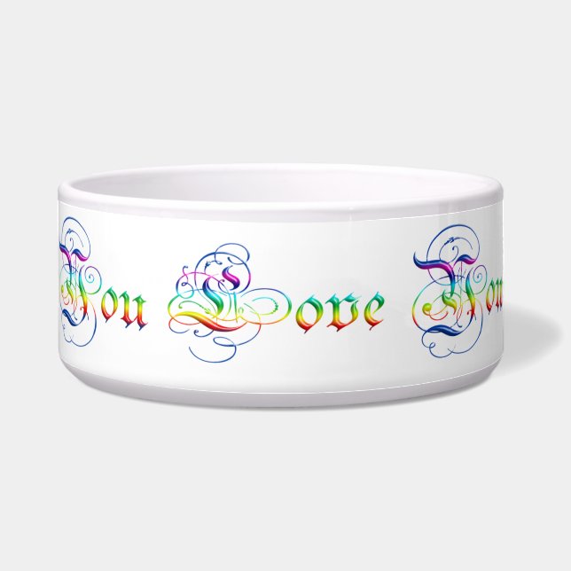 i love you. Decorative gradient text. Bowl (Front)