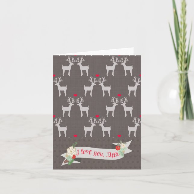 I love you, Deer Greeting Card (Front)