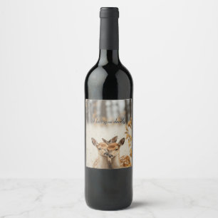 I Love You Deerly Twin Fawns Artisanal Treat Wine Label