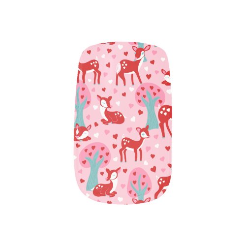 I Love You Deerly Valentines Day Patterned Minx Nail Art