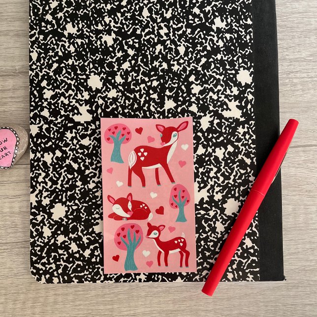 I Love You Deerly Valentines Day Rectangular Sticker (Creator Uploaded)