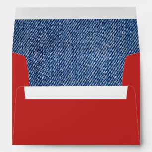 I Love You. Denim Pattern Valentine's Day Envelope