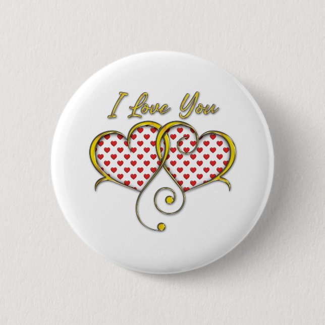 I love You Design Button (Front)