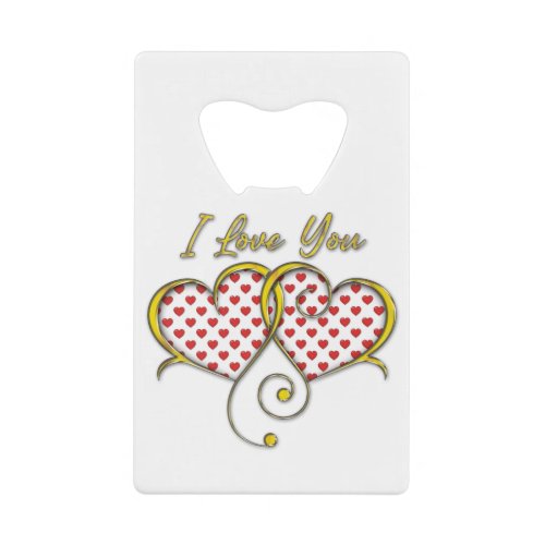 I love You Design Credit Card Bottle Opener