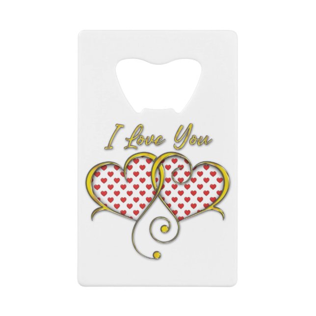 I love You Design Credit Card Bottle Opener (Front)