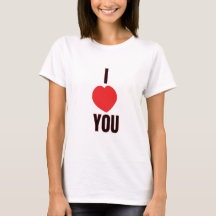 I Love You Design Printed T-shirts
