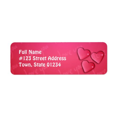 I Love You Design Return Address Label