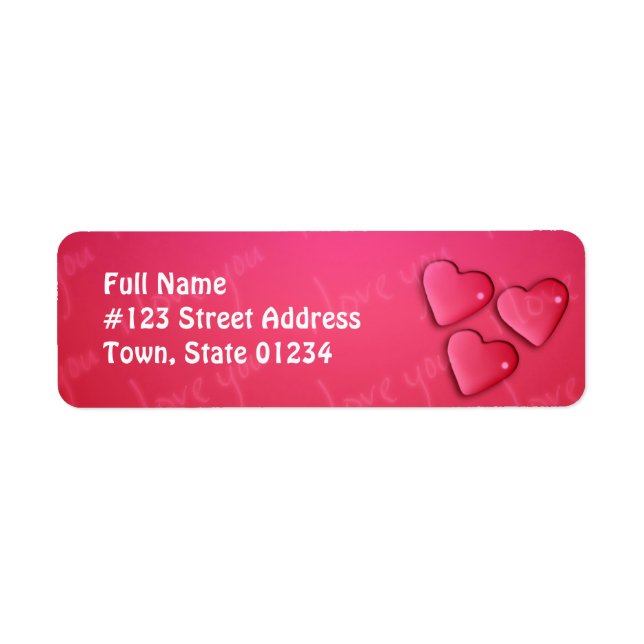 I Love You Design Return Address Label (Front)