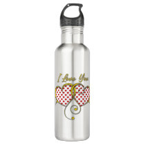 I love You Design Stainless Steel Water Bottle