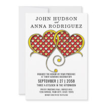 I Love You Design with Gold Hearts Announcement