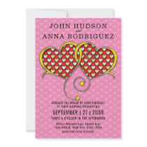 I Love You Design with Gold Hearts Announcement
