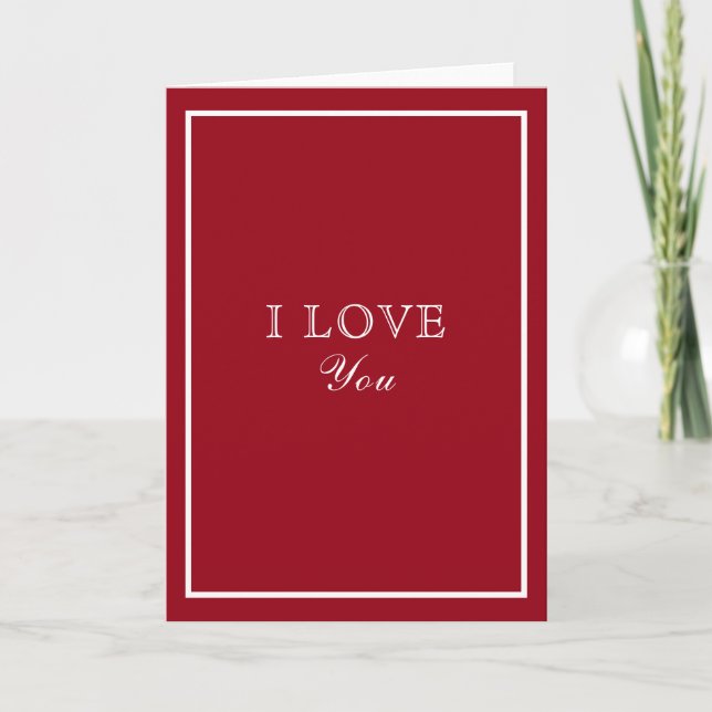 I Love You Designer Inspired Red Card (Front)