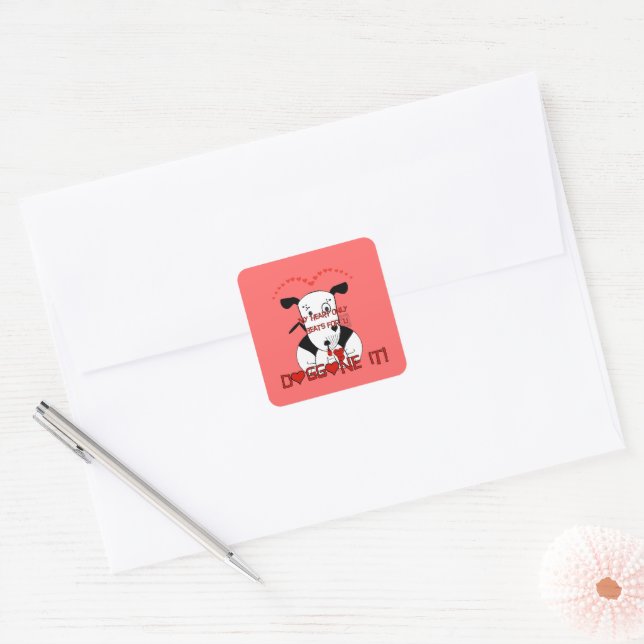 I love You Dog Gone It Square Sticker (Envelope)