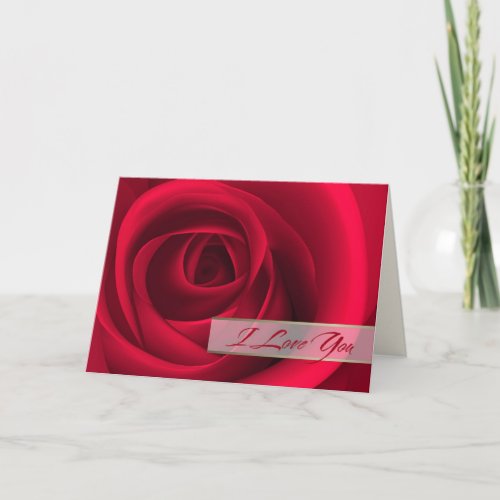 I Love You Elegant Red Rose Valentines Day  Holiday Card