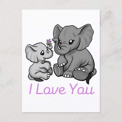 I love you_ elephant card