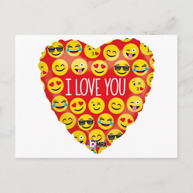 I love you emoji heart postcard (Front)