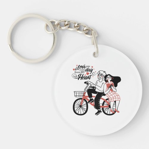 I Love You Every Day From My Heart Happy Valentine Keychain