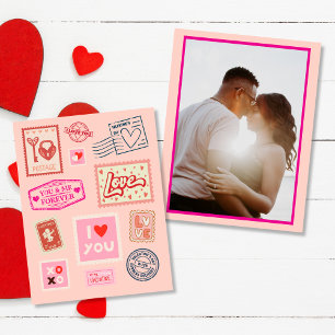 I Love You Express Mail Stamps Valentine's Day Card