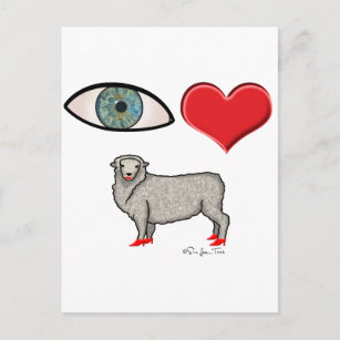 I Love You - Eye Heart Ewe Postcard