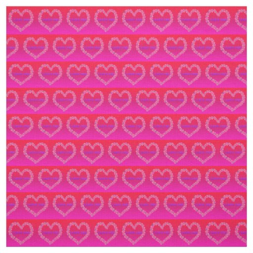 I Love You Fabric Pink Background