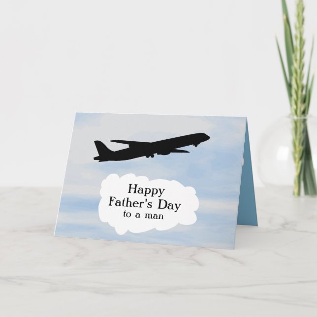 I Love You Fathers Day Pilot Jet Airplane Flying  Card (Front)
