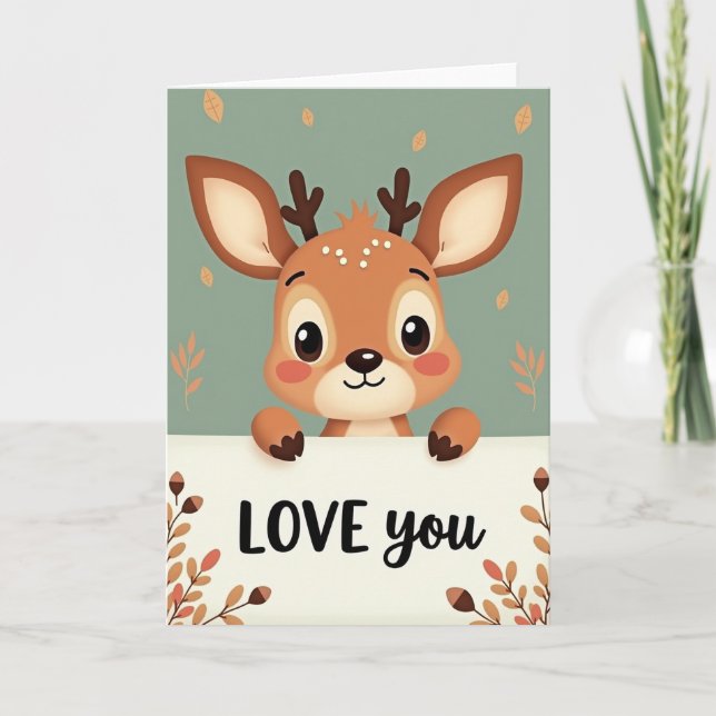 I Love You Fawn Card (Front)