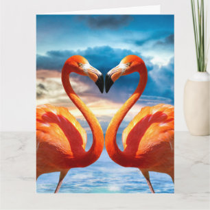 I LOVE YOU FLAMINGOS BIG GREETING CARD